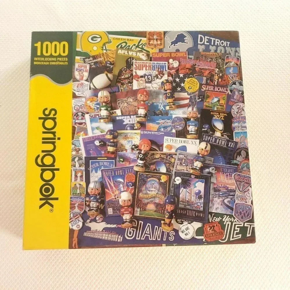 Springbok Football Fantasy Jigsaw Puzzle 1000 PC Superbowl Bobble Head Collage